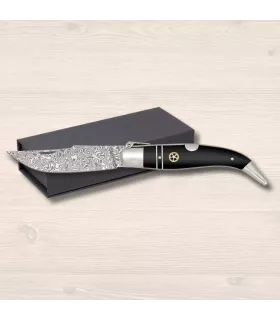 Navaja de carraca marca Albainox modelo Teja, lâmina damasco ⚔️