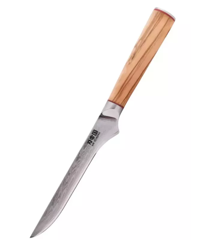 Cuchillo Cocina Deshuesador, Ha Teikoku, hoja Acero Damasco (25 cm.) ⚔️