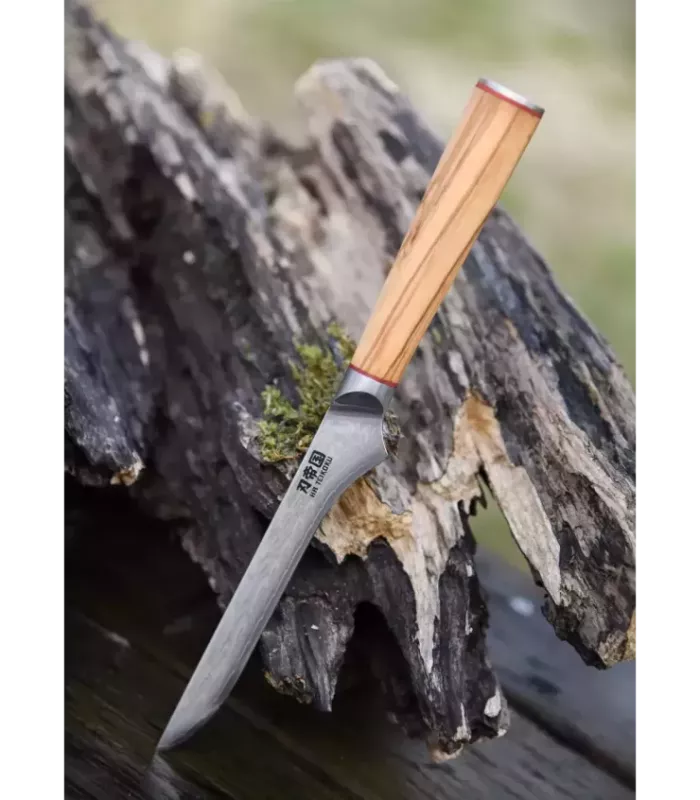Cuchillo Cocina Deshuesador, Ha Teikoku, hoja Acero Damasco (25 cm.) ⚔️