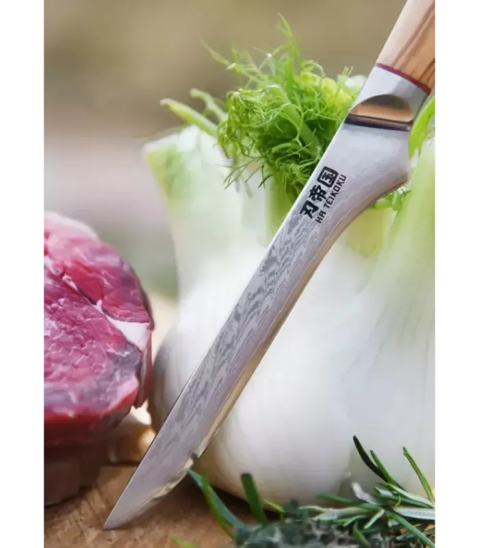 Køkkenkniv med udbeningsfunktion, Ha Teikoku, Damasco stålblad (25 cm.) ⚔️