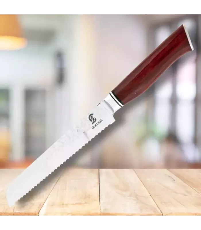 Faca de pão com cabo de Sândalo, Art Gladius ⚔️