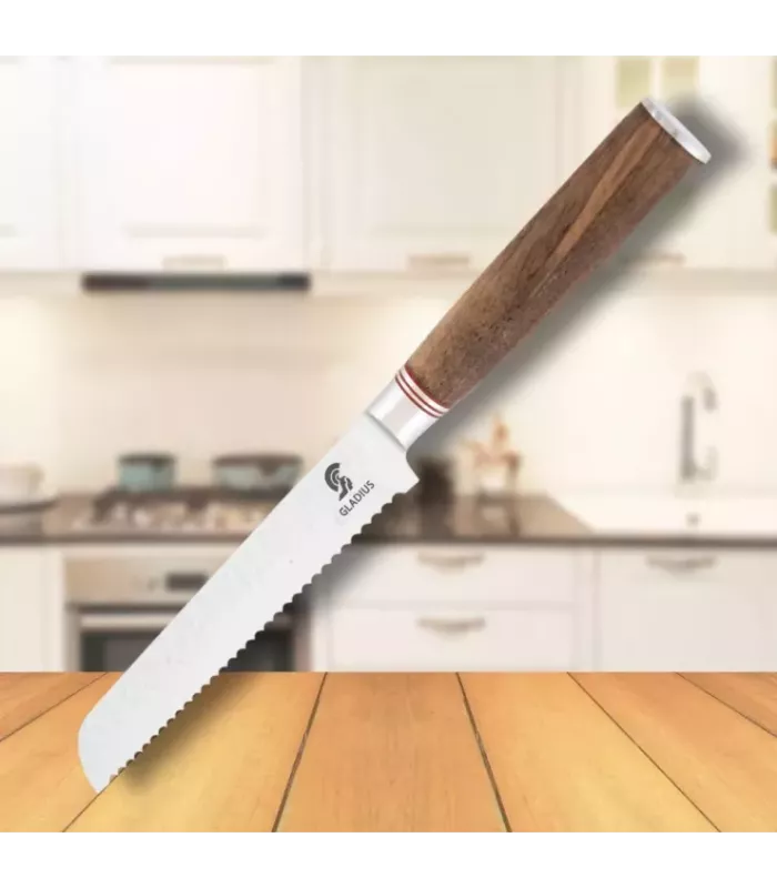 Faca de pão com cabo de nogueira, Art Gladius ⚔️