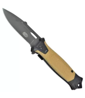 Assistérket feltkniv med brun håndtag (samlet 23 cm.) ⚔️