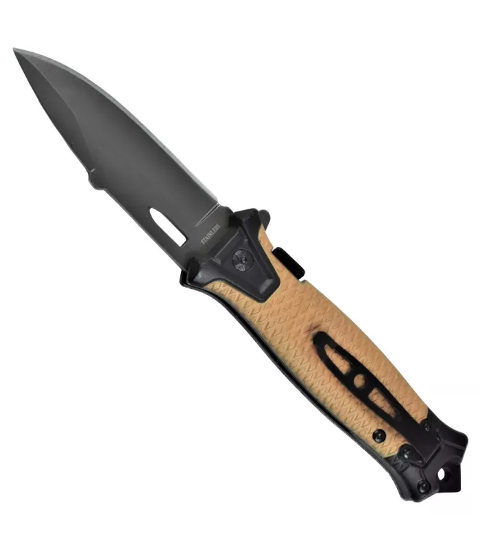 Assisted Field Knife with Brown Handle (total 23 cm.) ⚔️