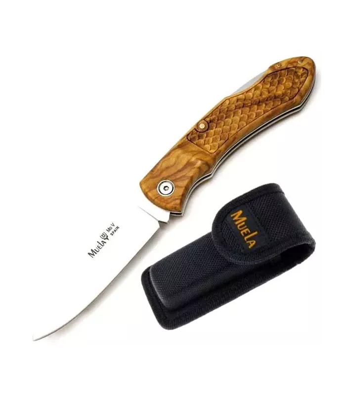 Navaja bloqueo cachas madera olivo ⚔️