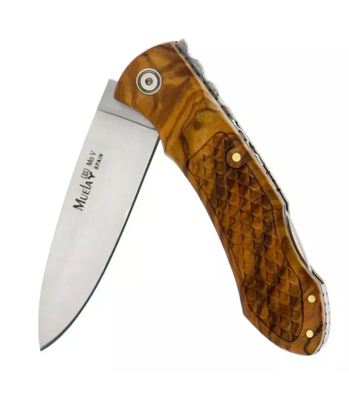 Navaja bloqueo cachas madera olivo ⚔️