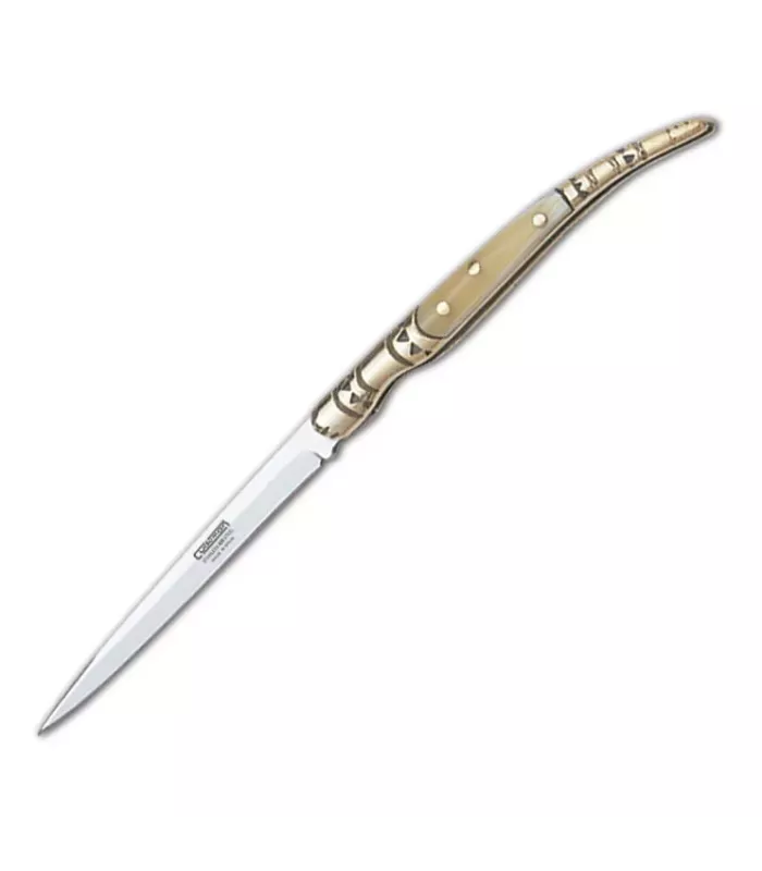 Couteau de style avec poignée en imitation d'os, lame de 7 cm. ⚔️