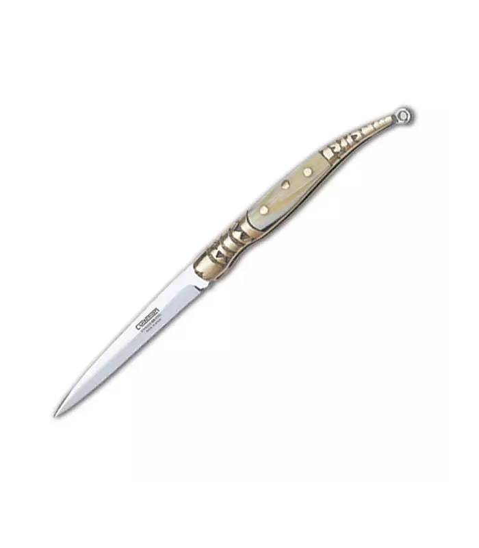 Couteau-stylet avec poignée imitation d'os, lame de 5,5 cm. ⚔️
