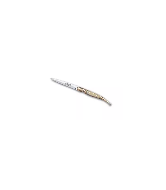 Messer-Stiletto mit Griff aus Imitationsgeweih, Klinge 5,5 cm. ⚔️