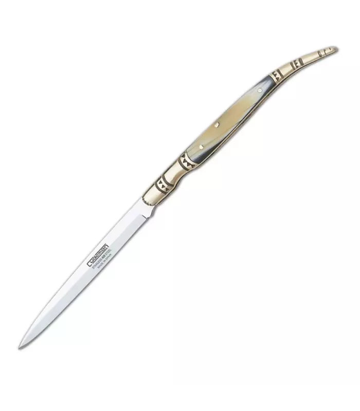 Couteau-stylet avec poignée imitation d'os, lame de 11 cm. ⚔️