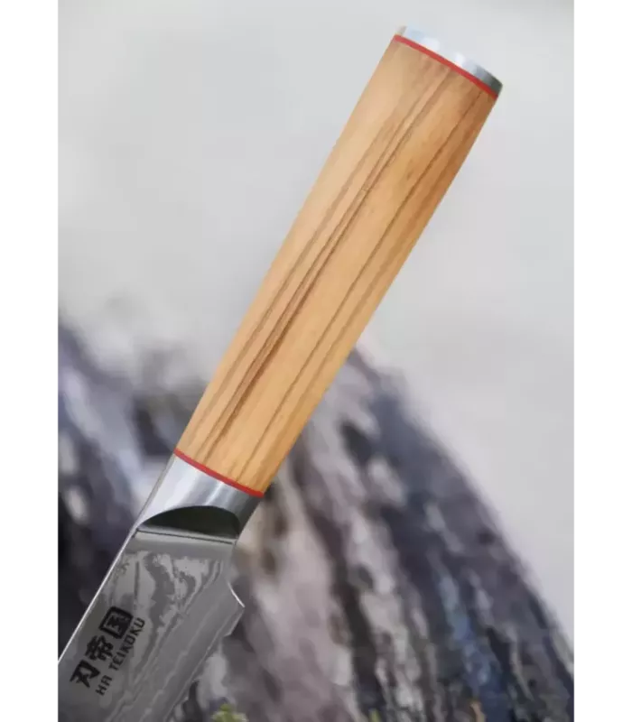 Faca de Cozinha Panero Ha Teikoku, lâmina de Aço Damasco (33,5 cm). ⚔️