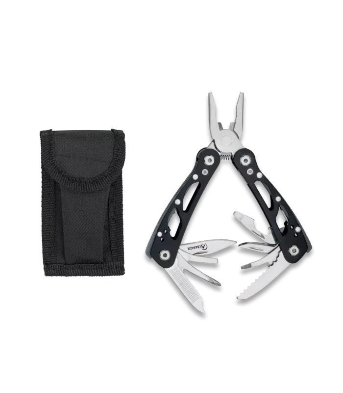 Multifunctioneel kniptang met zwarte handvatten (10,3 cm.) ⚔️