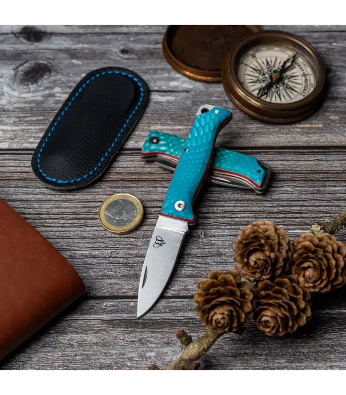 Navaja de caça Cudeman modelo MT-10 azul (com funda) ⚔️