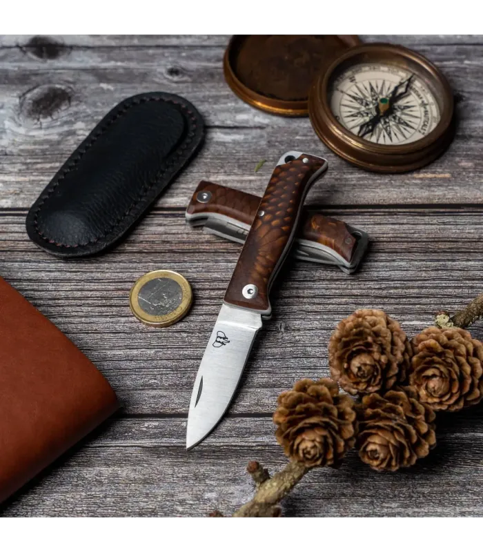 Canivete de caça Cudeman modelo MT-10 marrom (com estojo) ⚔️