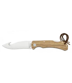 Jagtkniv med skinner, zebra-træ (19,8 cm.) ⚔️