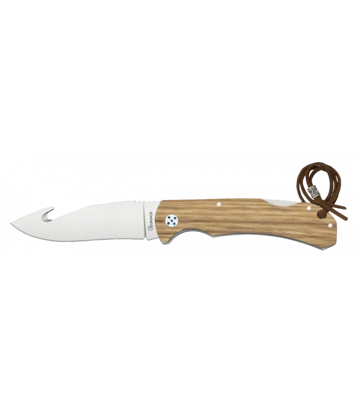 Couteau de chasse avec skinner, bois zèbre (19,8 cm). ⚔️