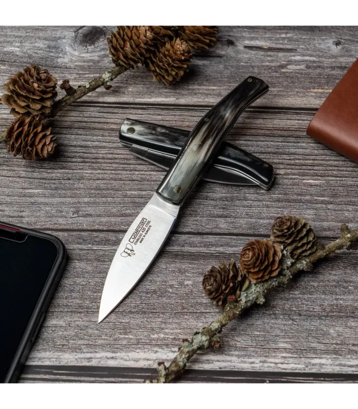 Coltello da caccia Cudeman, manico in corno di toro (lunghezza totale 15,5 cm) ⚔️