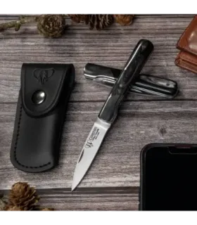 Jagtkniv Mini Vendetta, skaft af oksehorn (med etui) ⚔️