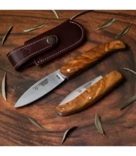 Jagtkniv Pastora, naturlig olivengrøn håndtag satinfinish (med etui) ⚔️