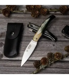 Couteau de chasse Cudeman, manche en bois de bœuf poli (avec étui) ⚔️