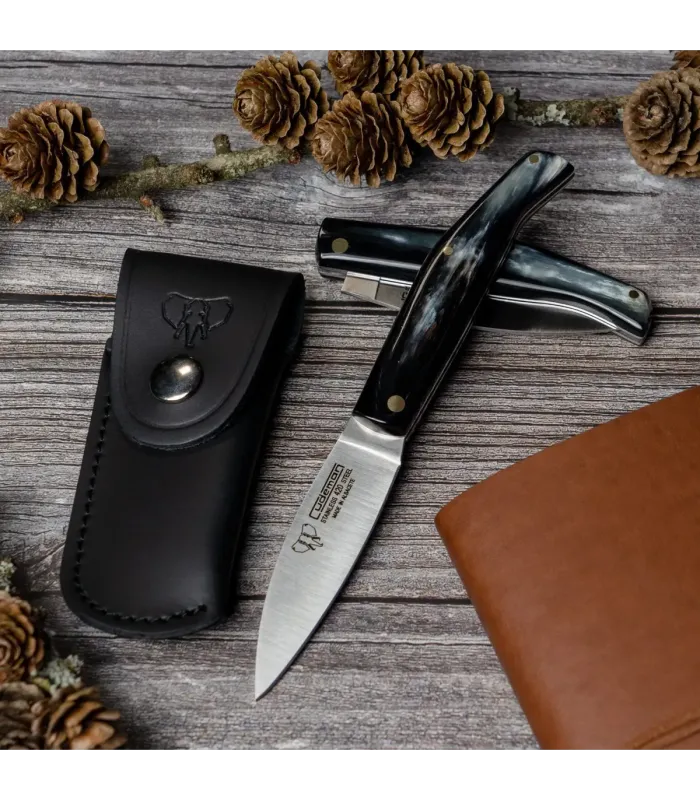 Coltello da caccia Cudeman, manico in corno di toro (con fondina) ⚔️