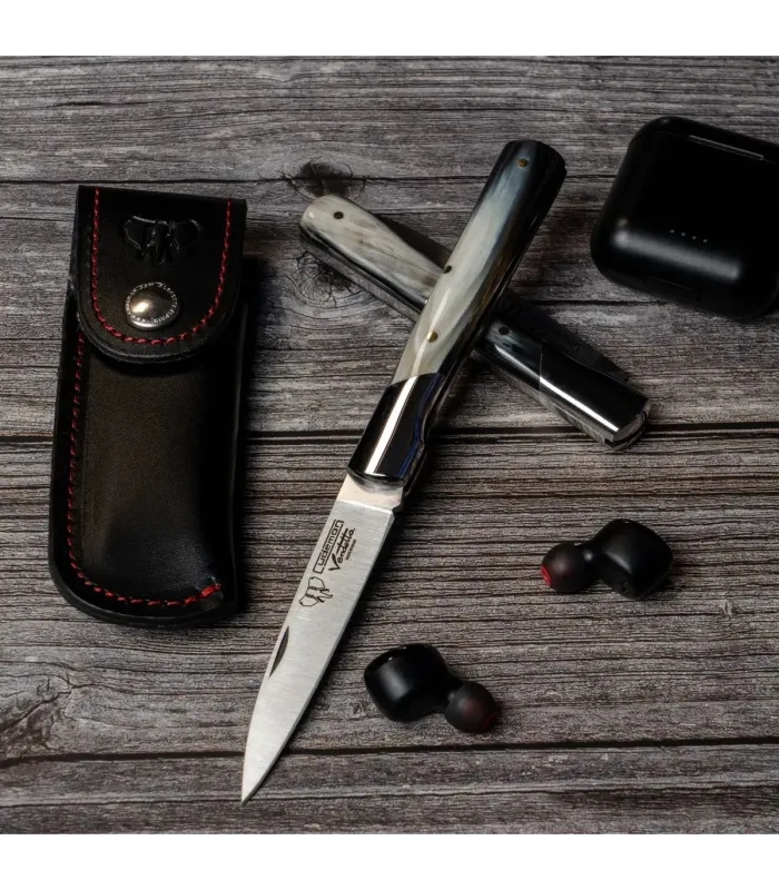 Canivete de caça Vendetta, cabo de chifre de boi (com capa) ⚔️