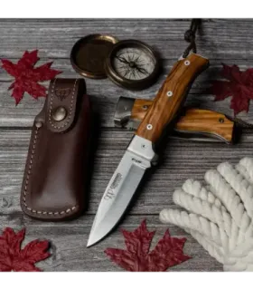 Coltello da caccia MT-4, manico in ulivo naturale satinato ⚔️