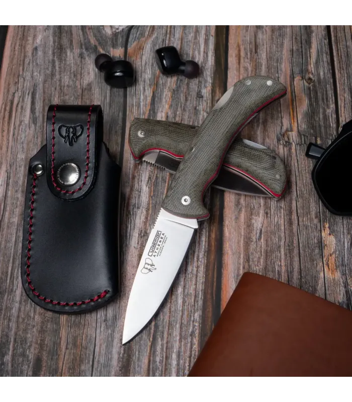 Navaja de caza Athenea, mango canvas verde (con funda) ⚔️