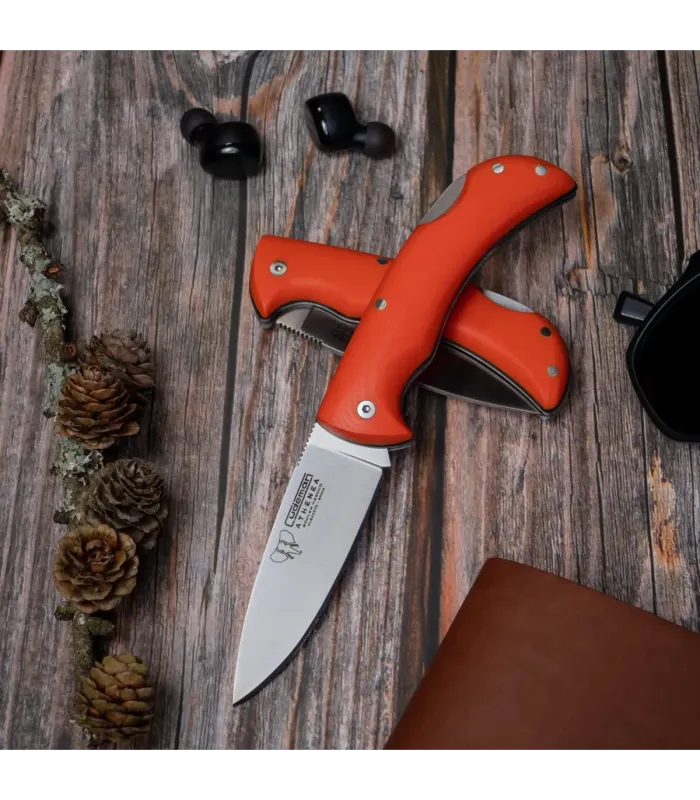 Canivete de caça Athenea, cabo G10 laranja ⚔️