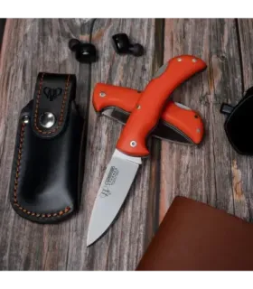 Hunting Knife Athenea, G10 orange handle (with sheath) ⚔️