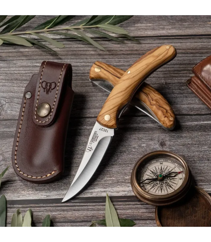 Hunting Knife Cazorla, natural satinized olive handle ⚔️