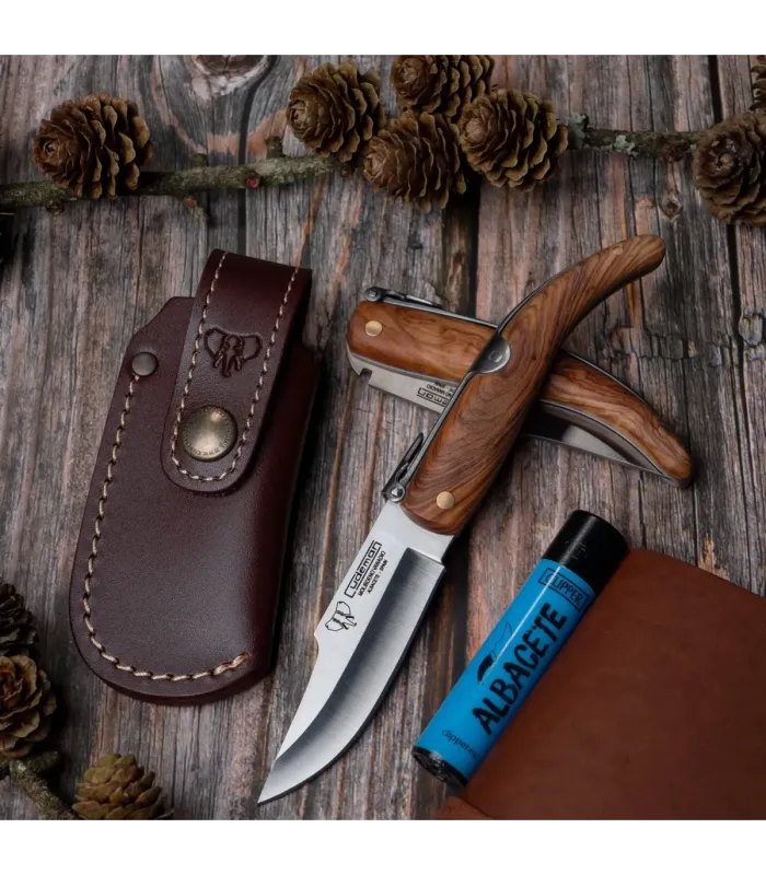 Albacete Hunting Knife, natural satin olive wood handle ⚔️