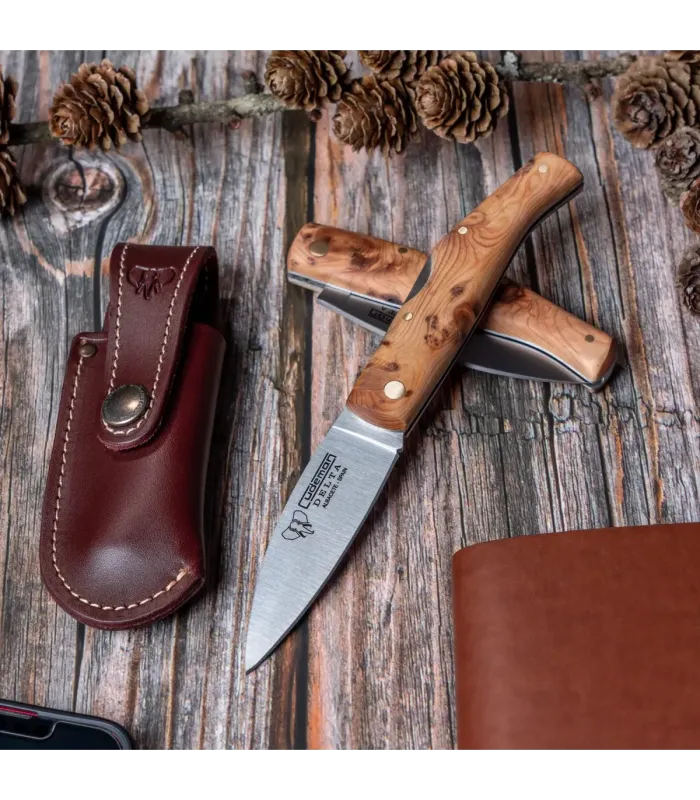 Navaja de caza Delta, mango enebro aromático (con funda) ⚔️