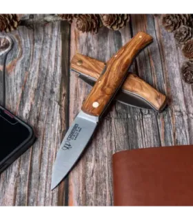 Coltello da caccia Delta, manico in ulivo naturale satinato ⚔️