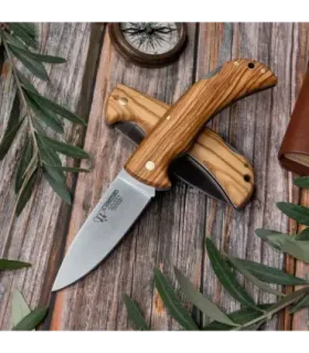 Navaja de caza Galatea, mango olivo natural satinado ⚔️