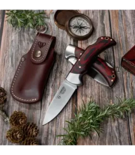 Coltello da caccia Galatea II, manico in stamina rosso ⚔️