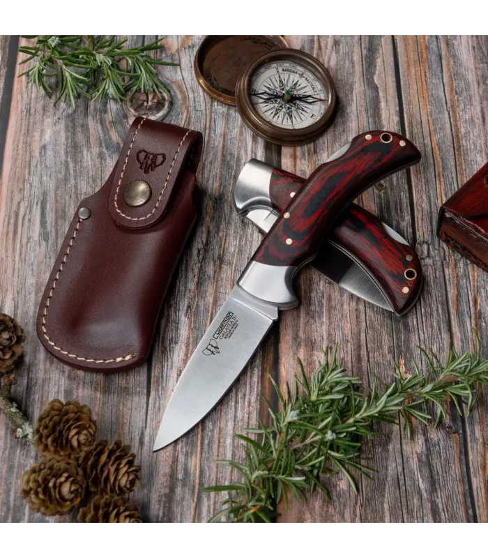 Coltello da caccia Galatea II, manico in stamina rosso ⚔️