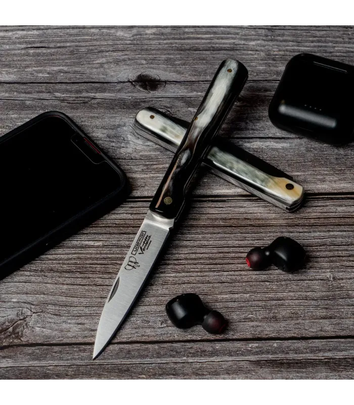 Navaja Vendetta asta de touro, lâmina de 9 cm. ⚔️