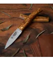 Couteau en acier 420 avec manche en olivier, lame de 7 cm. ⚔️