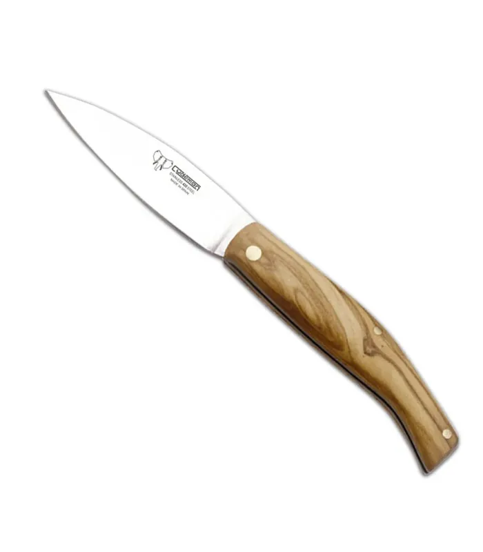 Taschenmesser aus 420er Stahl, Olivenholzgriff, Klingenlänge 7 cm. ⚔️