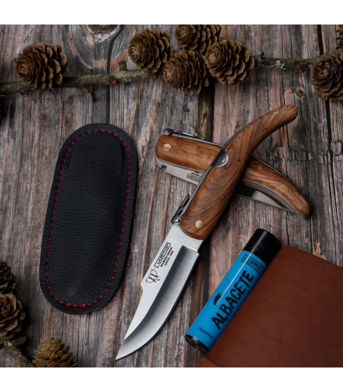 Coltello Albacete con manico in ulivo, lama di 8 cm. ⚔️