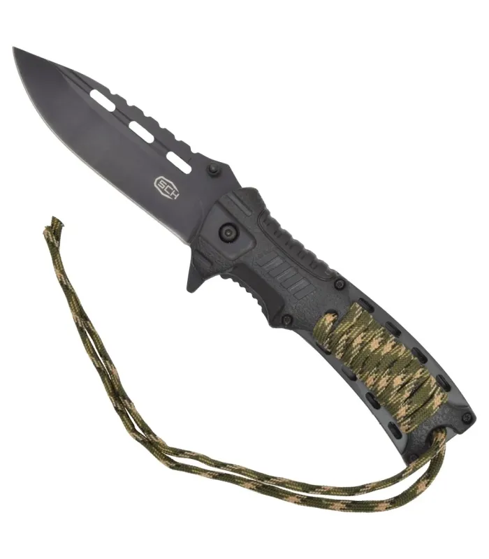 Navaja táctica SCK con cuerda y encendedor ⚔️