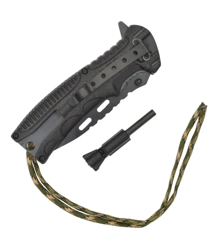 Canivete tático SCK com corda e isqueiro ⚔️