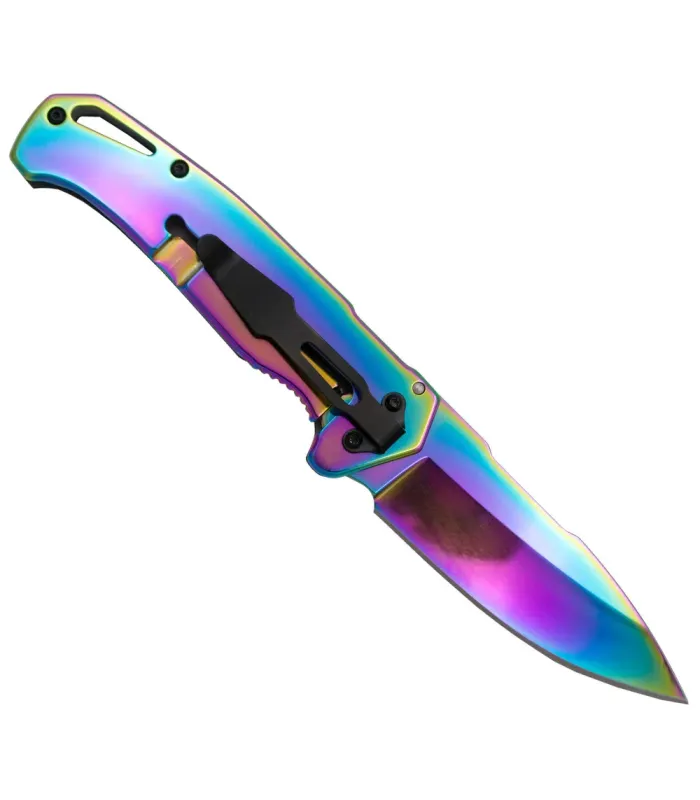 Third Design Rainbow Skull Tactical Knife (20.3 cm.) ⚔️