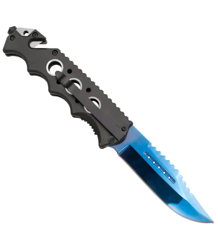 Navaja táctica Third diseño calavera, en negro (21,2 cm.) ⚔️