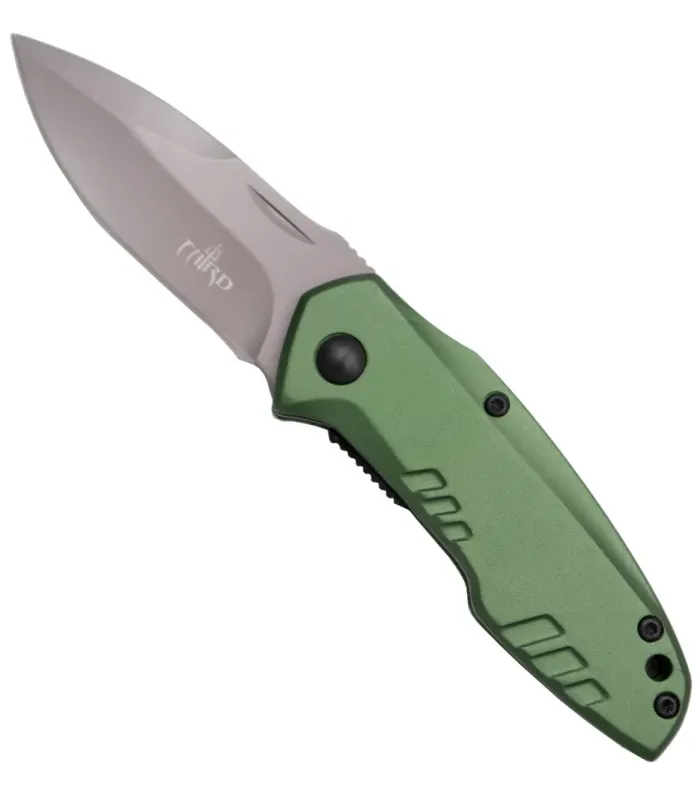 Canivete tático Third com cabo verde (15,4 cm.) ⚔️