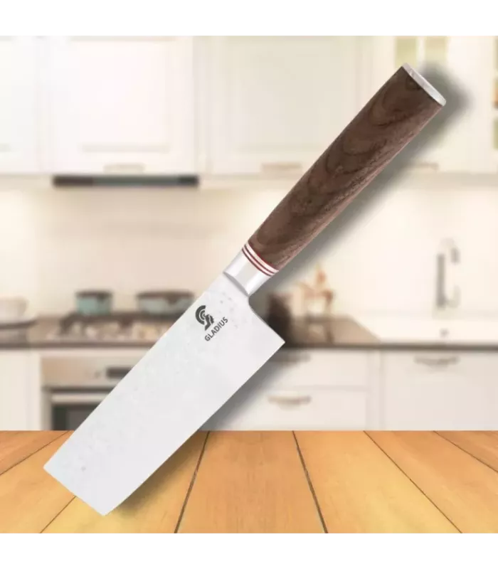 Faca japonesa Nakiri de nogueira mango, Art Gladius ⚔️