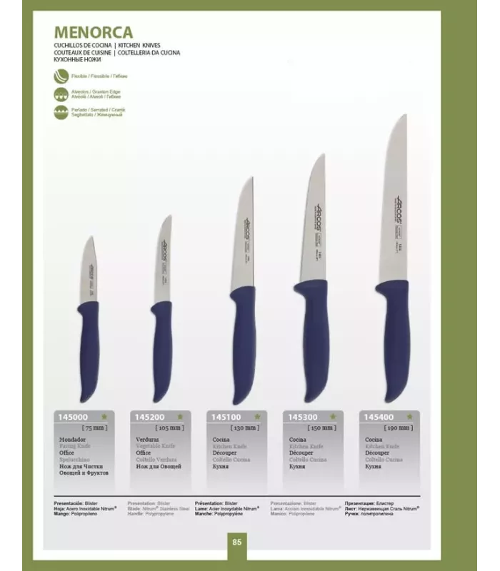 Couteau pour légumes série Menorca, lame de 105 mm. ⚔️