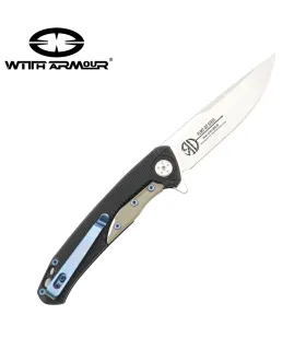Pocket Flint taktisk kniv med rustfrit stålblad D2 ⚔️