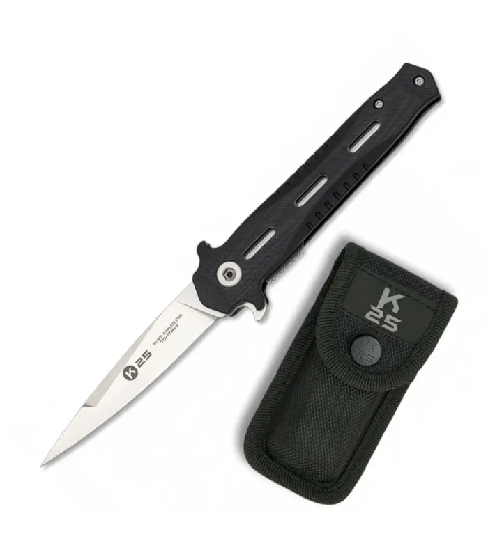 Canivete tático K25 empunhadura G10, lâmina de 8,5 cm. ⚔️